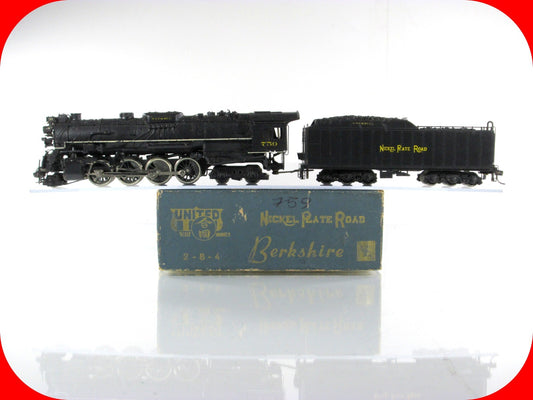 HO Scale BRASS Nickel Plate Road 2-8-4 Berkshire Locomotive #759 - United Models