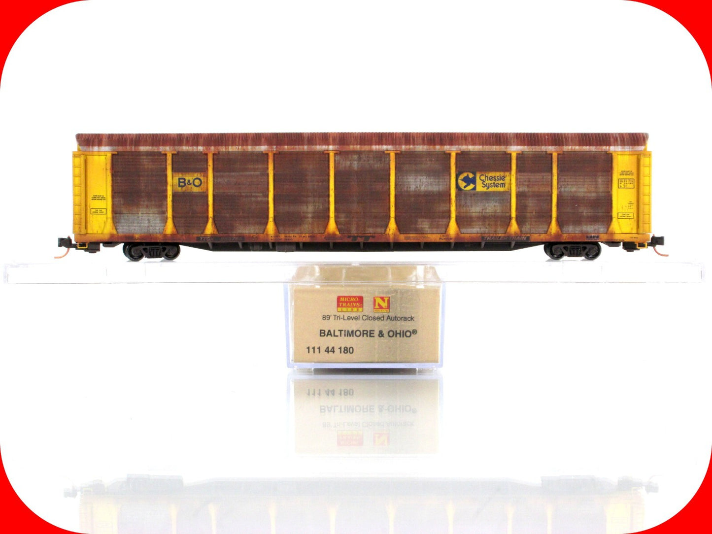 N Scale *BALTIMORE & OHIO* Weathered & Graffiti Auto Rack -Micro Trains 11144180