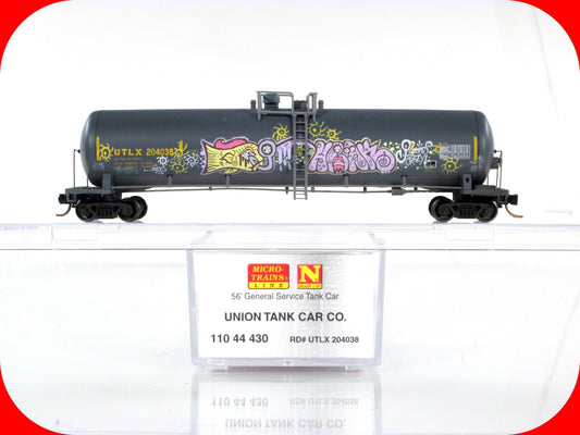 N Scale ***UNION*** Weathered & Graffiti Tank Car - Micro Trains 11044430