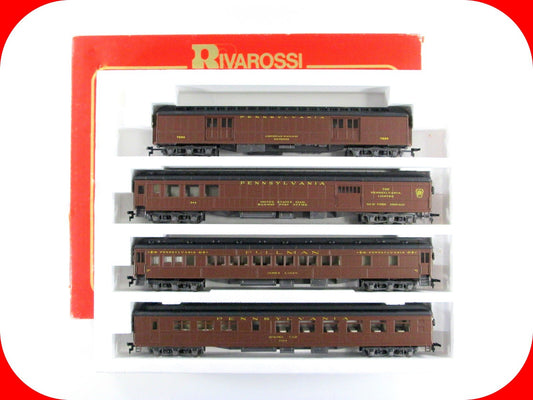 HO Scale *PENNSYLVANIA* 1920s Heavyweight Passenger 4-Car Set A - Rivarossi 6916