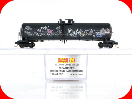 N Scale **UNION** Weathered & Graffiti Tank Car -Micro Trains 11044390