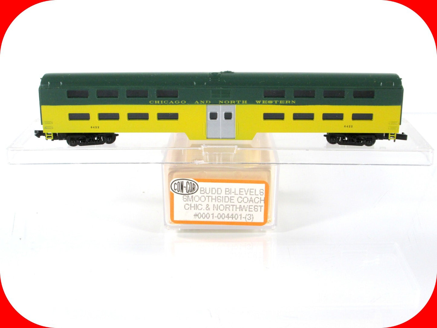 N Scale CHICAGO & NORTH WESTERN Bi-Level Commuter Coach, CNW #6422, Con-Cor 4401