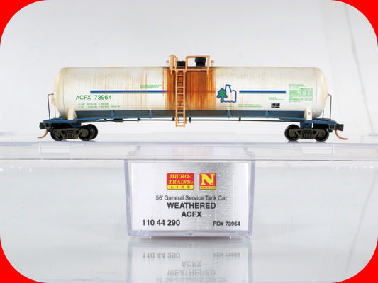 N Scale ***ACFX*** Weathered & Graffiti Tank Car - Micro Trains 11044290