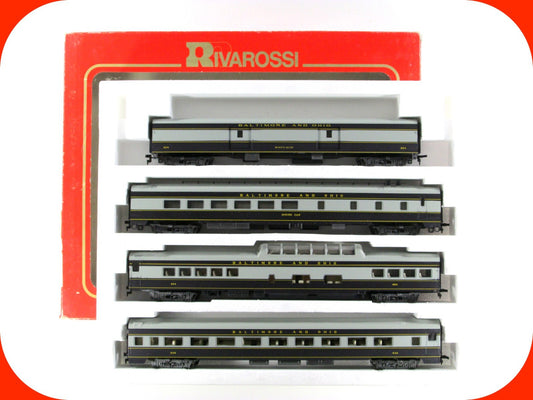 HO Scale **BALTIMORE & OHIO** 1930s Ltwt Passenger 4-Car Set A - Rivarossi 6960
