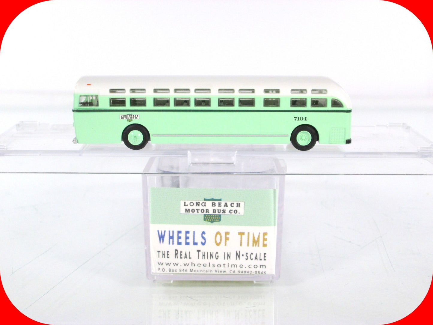 N Scale ***LONG BEACH MOTOR BUS Co.*** Transit Coach #7104 -WHEELS of TIME 90702