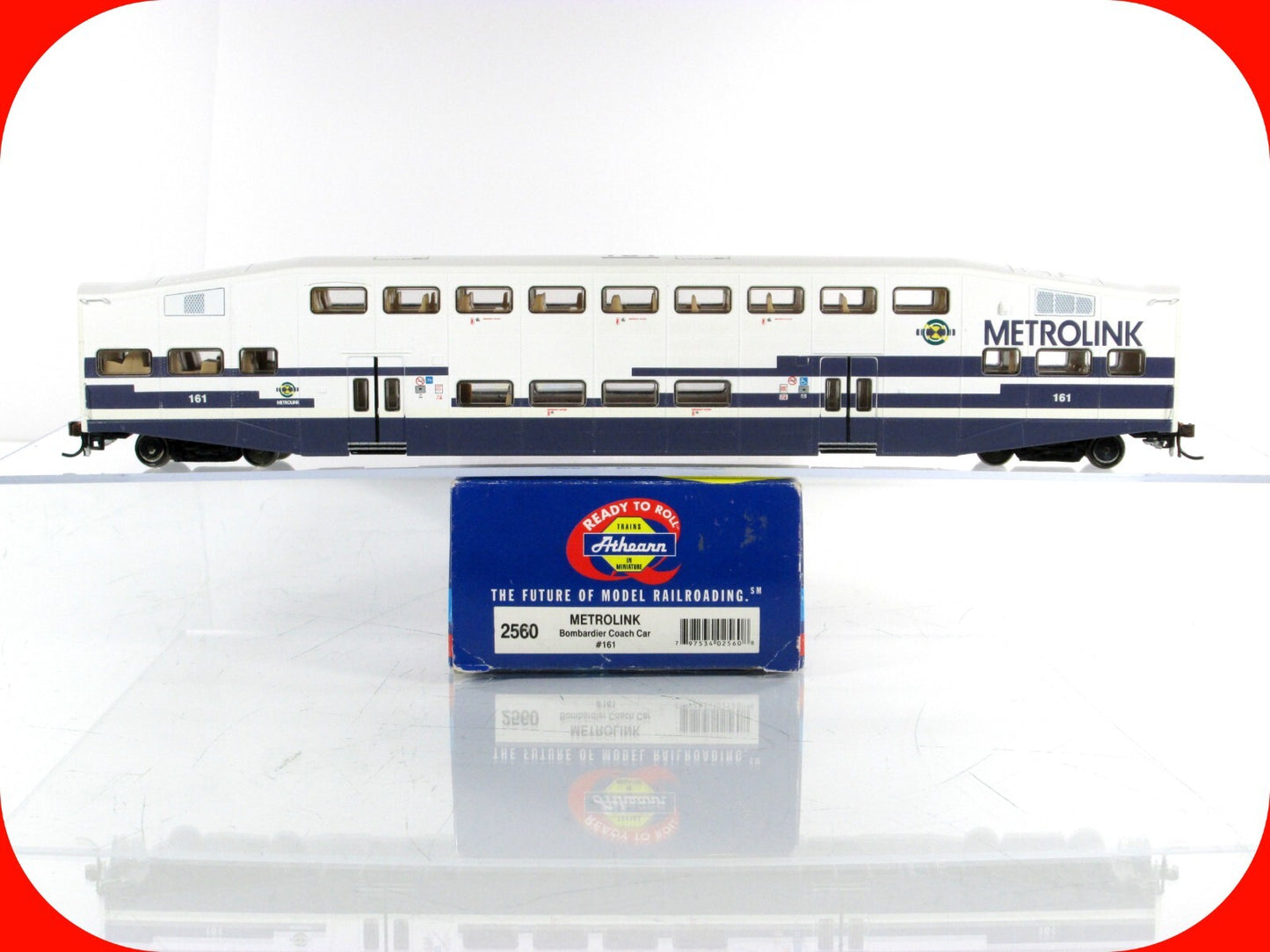 HO Scale ***METROLINK*** Bombardier Passenger Commuter Coach #161 - Athearn 2560