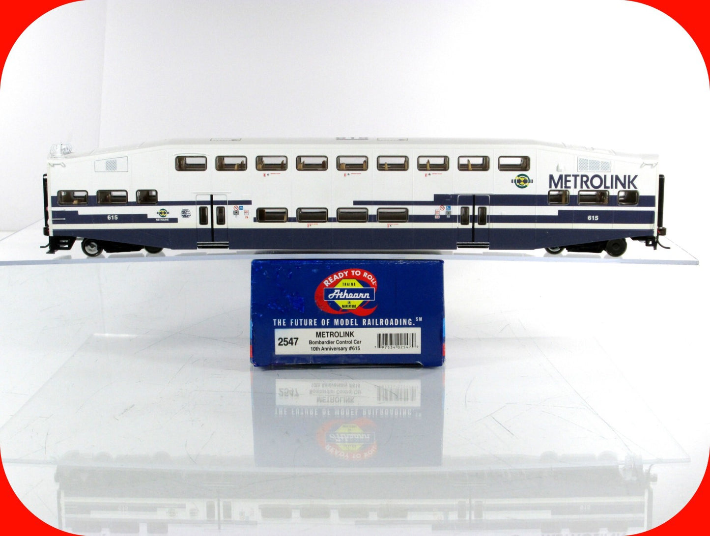 HO Scale ***METROLINK*** Bombardier 10th Anniv. Control Car #615 - Athearn 2547