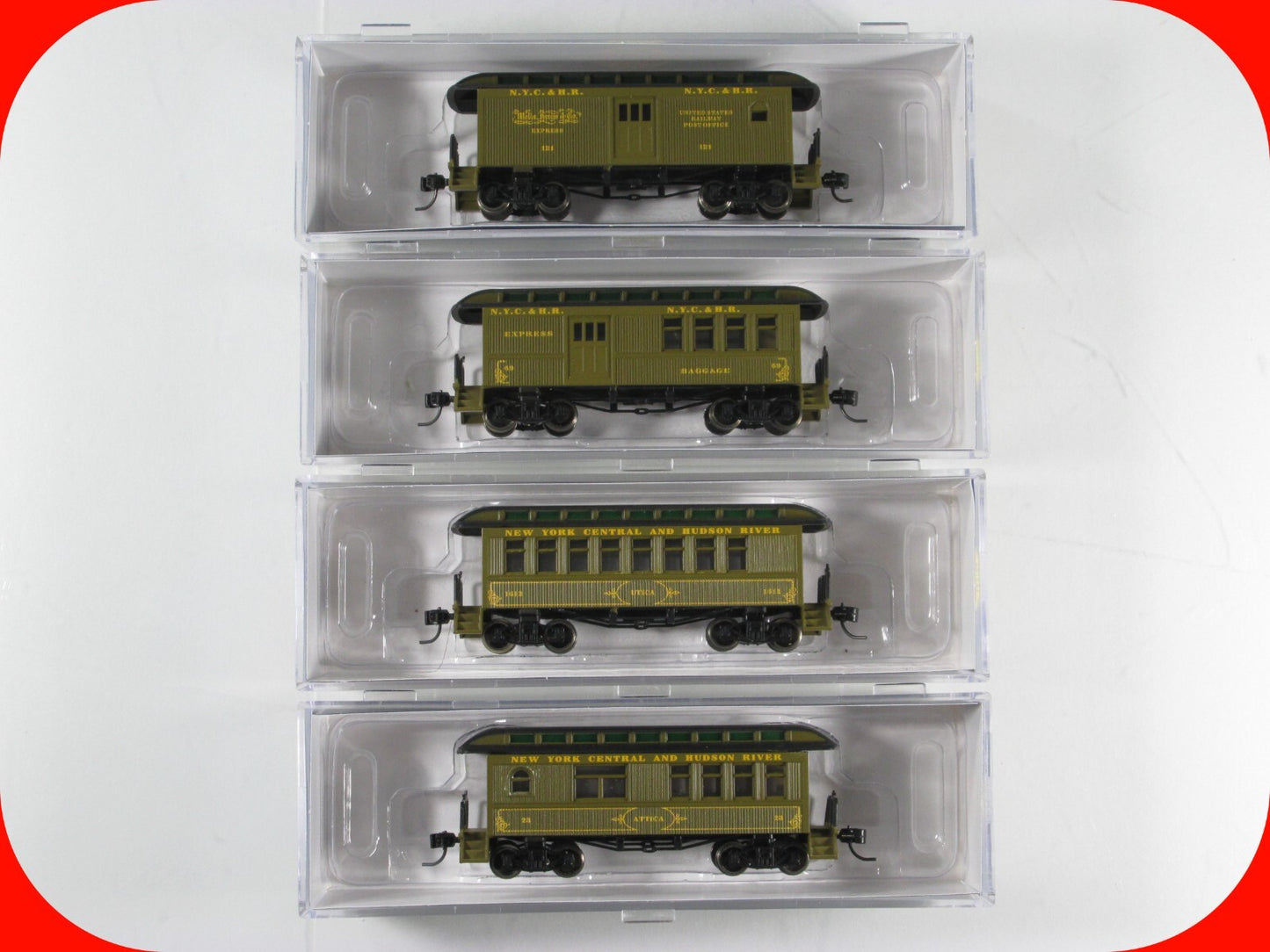 N Scale ***NEW YORK CENTRAL & HUDSON RIVER***  Overton 4-Pack - Athearn ATH11031