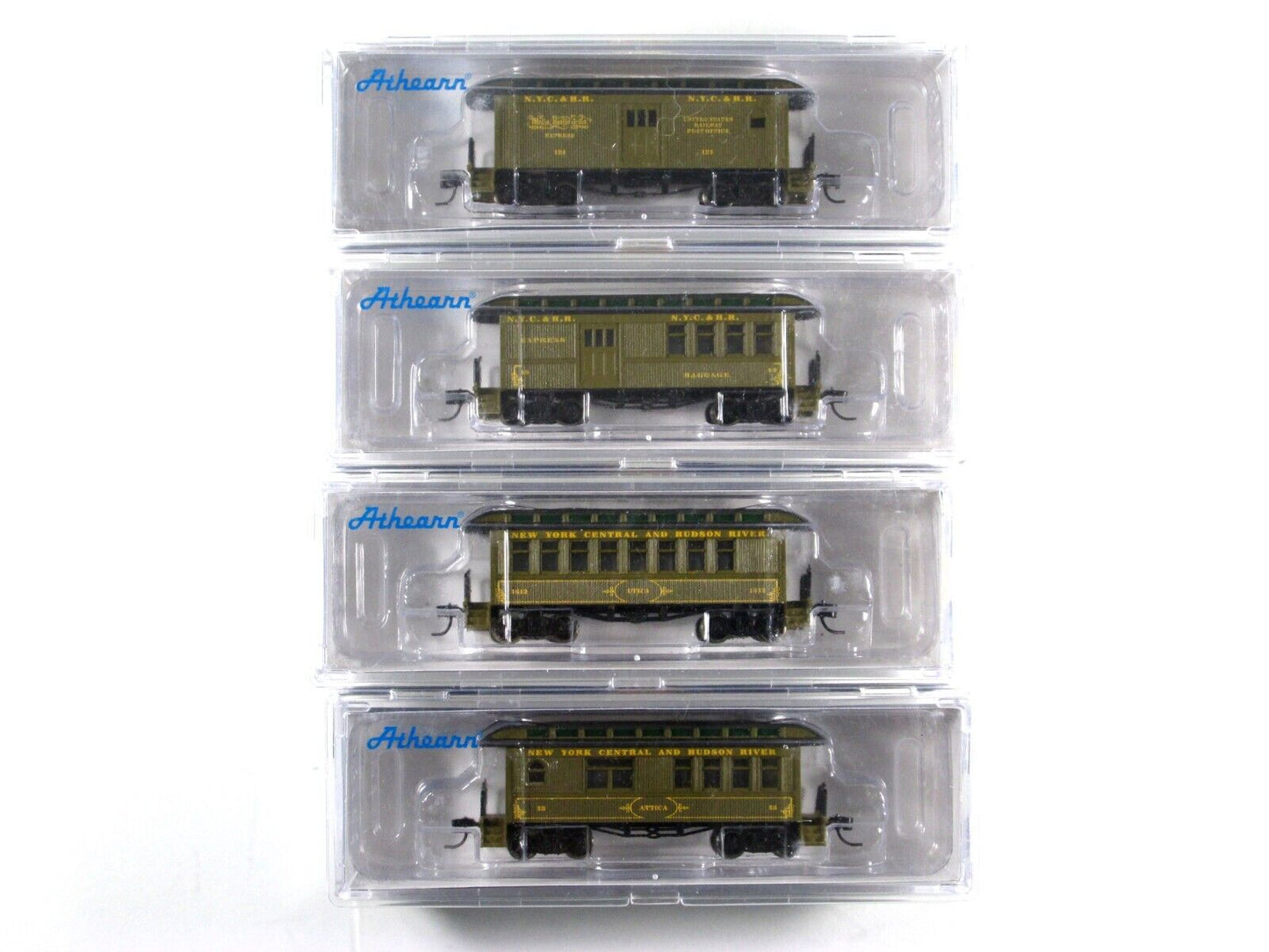 N Scale ***NEW YORK CENTRAL & HUDSON RIVER***  Overton 4-Pack - Athearn ATH11031
