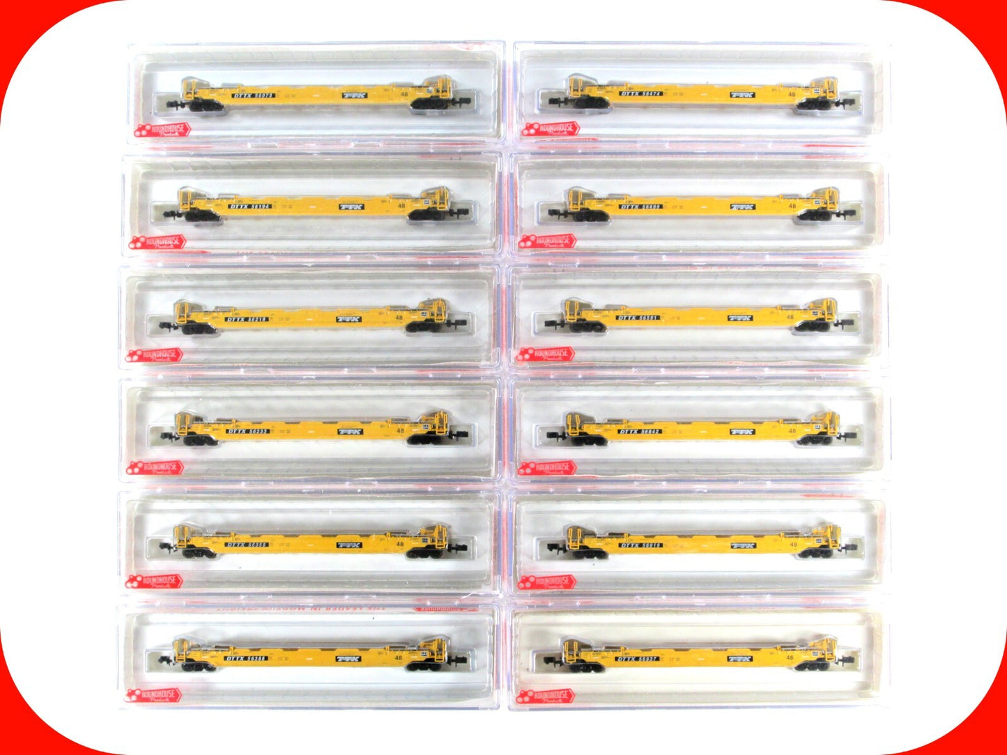 N Scale **TRAILER TRAIN** Husky Well Car 12-Set, 48' Well - Roundhouse 8472, 852