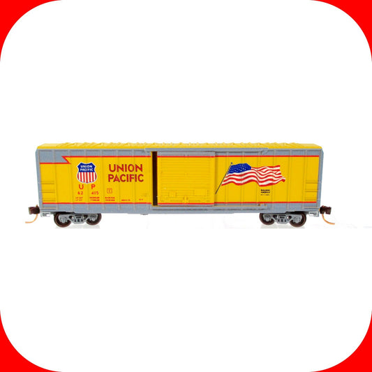 N Scale UNION PACIFIC 50' Box Car #62415, US Flag  - Micro Trains MTL NSE 15-01