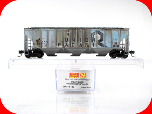 N Scale **UNION PACIFIC / ex-RI** Weathered 3-Bay Hopper - Micro Trains 09644180