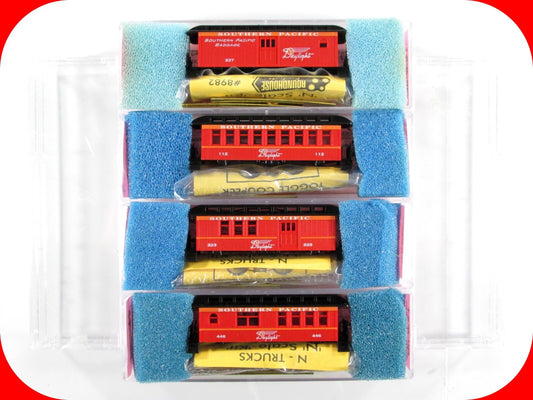 N Scale SOUTHERN PACIFIC DAYLIGHT Overton Passenger Set --Roundhouse  Knuckle Cp