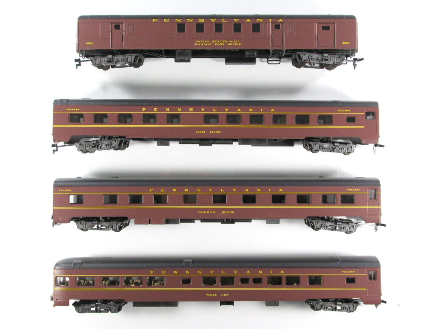 HO Scale *PENNSYLVANIA* 1930s Passenger 4-Car Set B -  Rivarossi 6959, Interiors