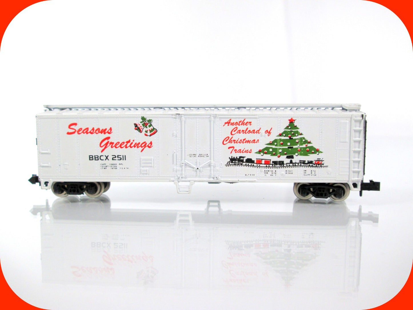 N Scale ***SEASON'S GREETINGS*** Christmas Box Car, BBCX 2511 -- Atlas / Bev-Bel