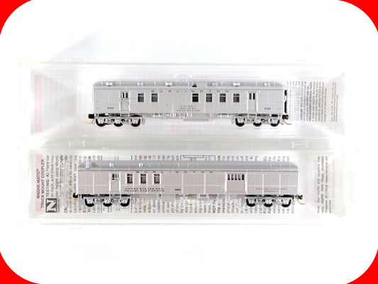 N Scale BURLINGTON *CB&Q* RPO / Mail Baggage Heavyweight 2-Car Set -Micro-Trains