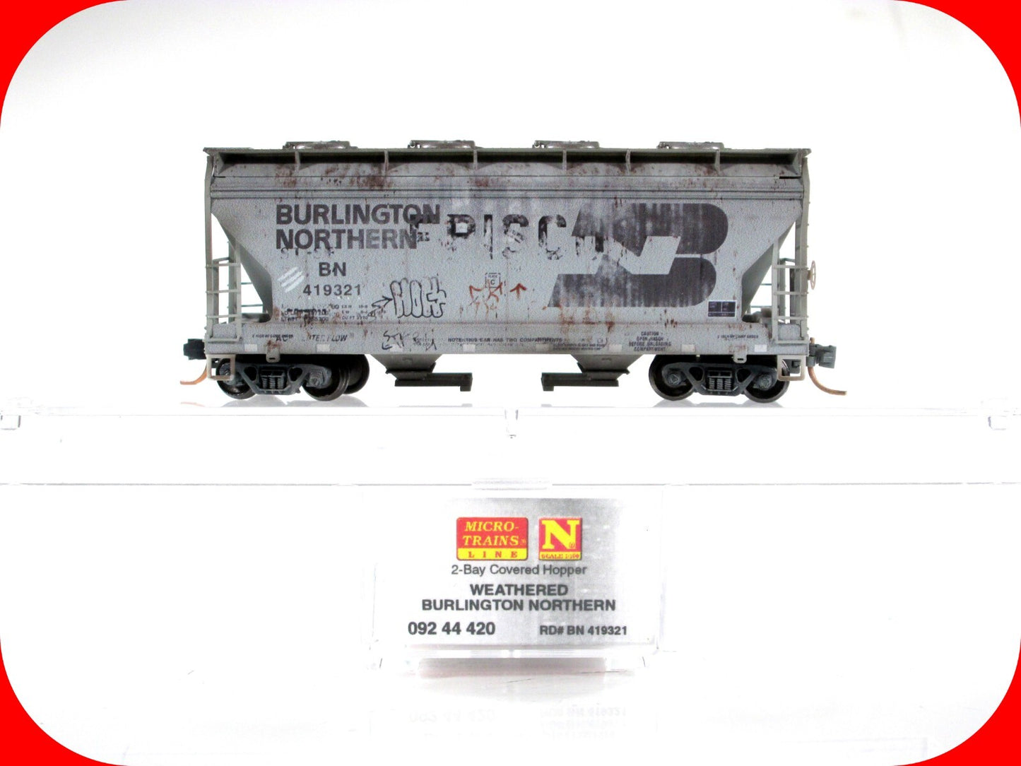 N Scale **BURLINGTON NORTHERN** Weathered Hopper #419321 - Micro Trains 09244420
