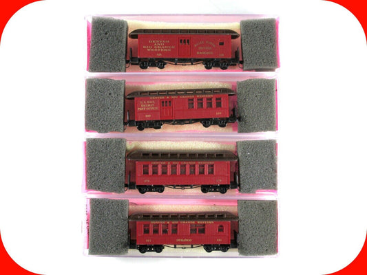 Nn3 Scale **DENVER RIO GRANDE** Overton Passenger 4-Pack - Roundhouse, MTL Cplrs