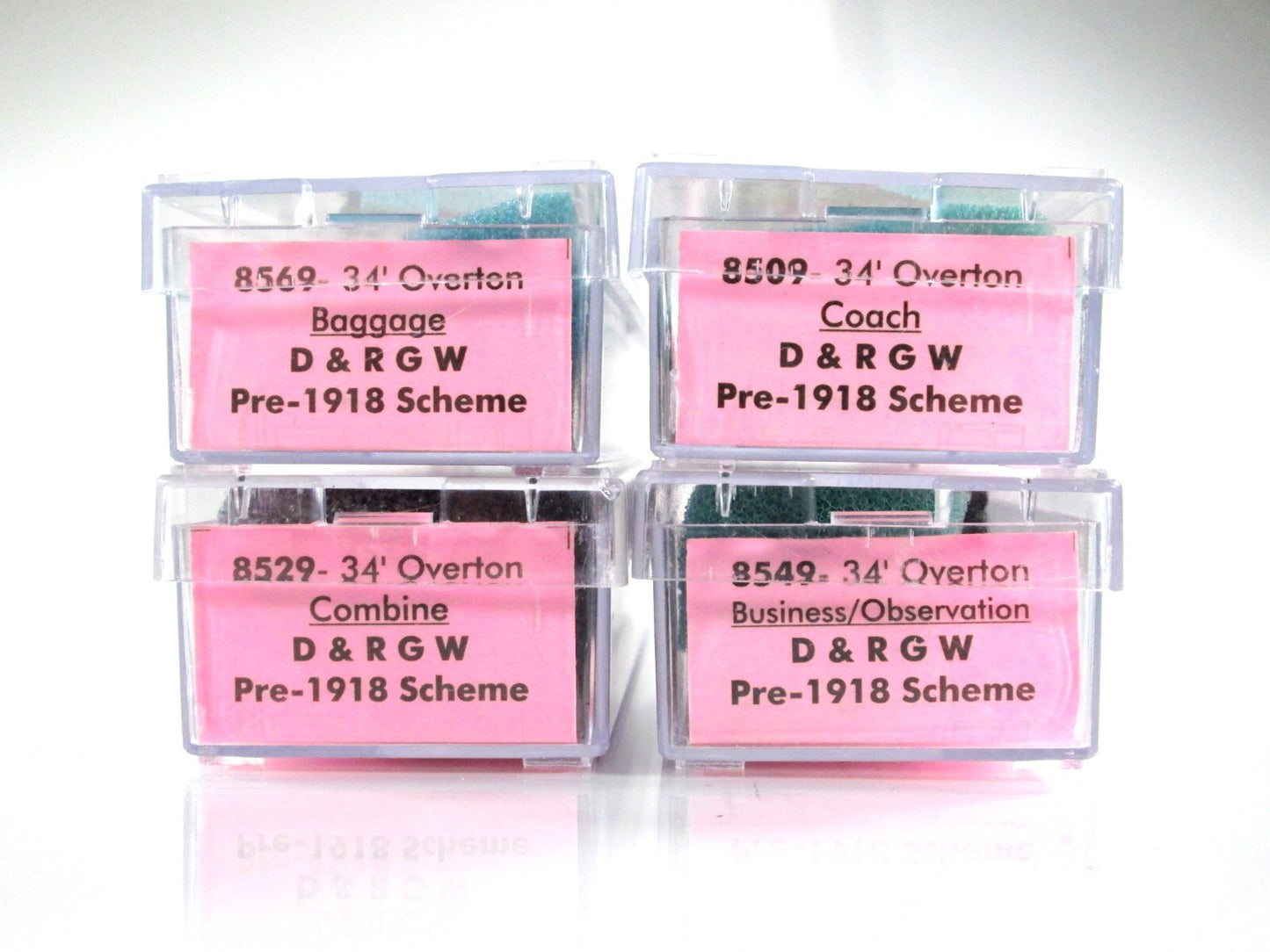Nn3 Scale **DENVER RIO GRANDE** Overton Passenger 4-Pack - Roundhouse, MTL Cplrs
