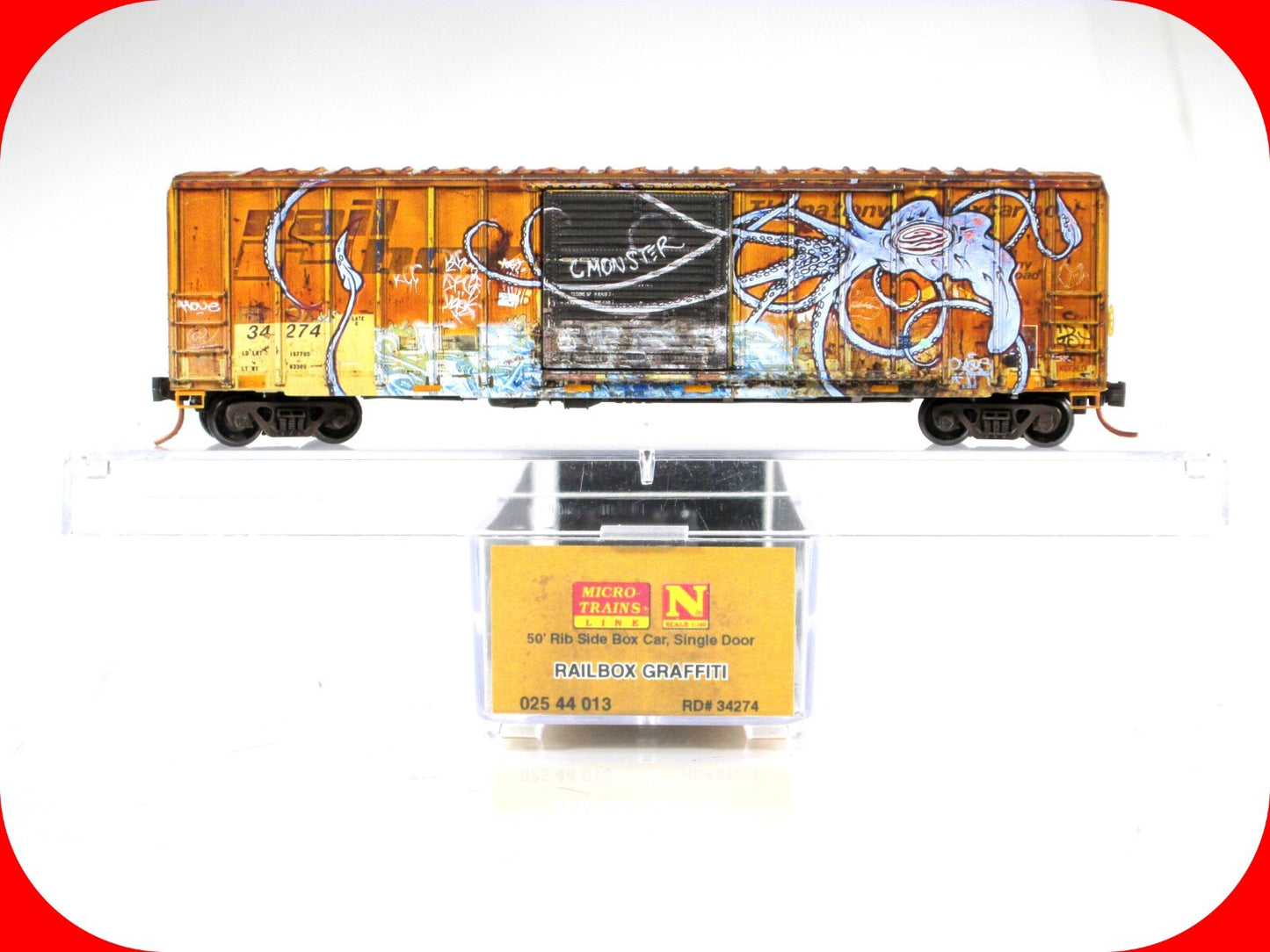N Scale RAILBOX  **World Oceans Day**  GRAFFITI Box Car - Micro Trains 02544013