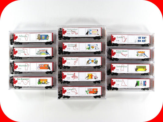 N Scale **CANADIAN 13 PROVINCE & TERRITORY** Full Box Car Set - Micro Trains