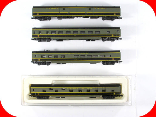 N Scale CANADIAN NATIONAL Lightweight Passenger Car 4-Pack Set ---- Con-Cor
