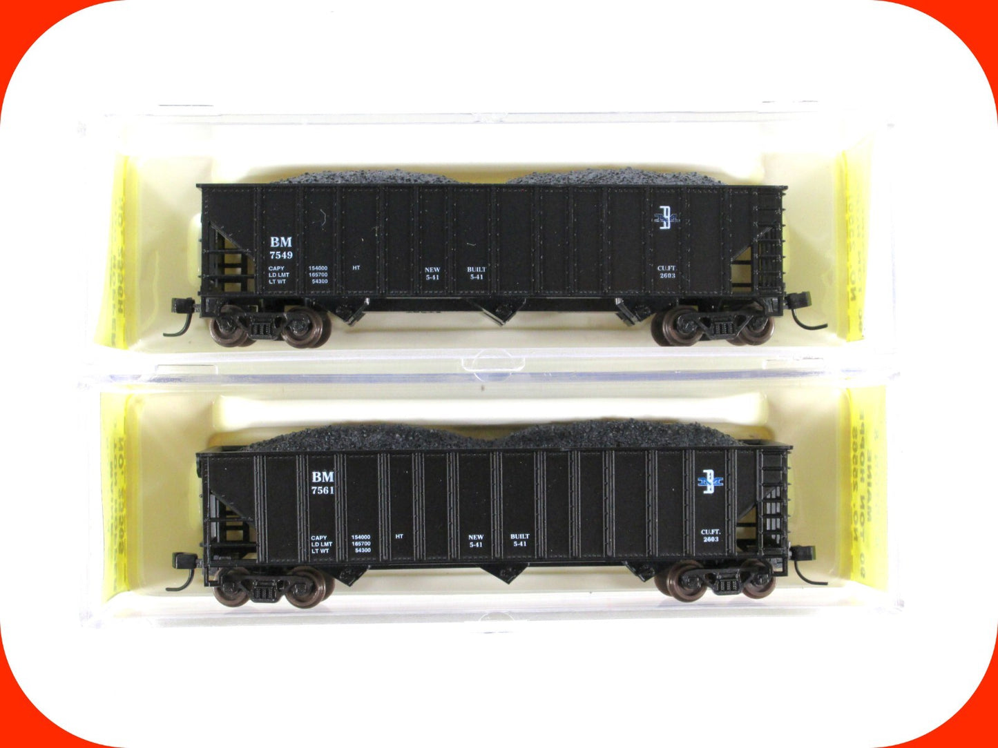 N Scale **BOSTON  MAINE** Coal Hopper Set - Premiere Editions, Atlas 2556 **RARE