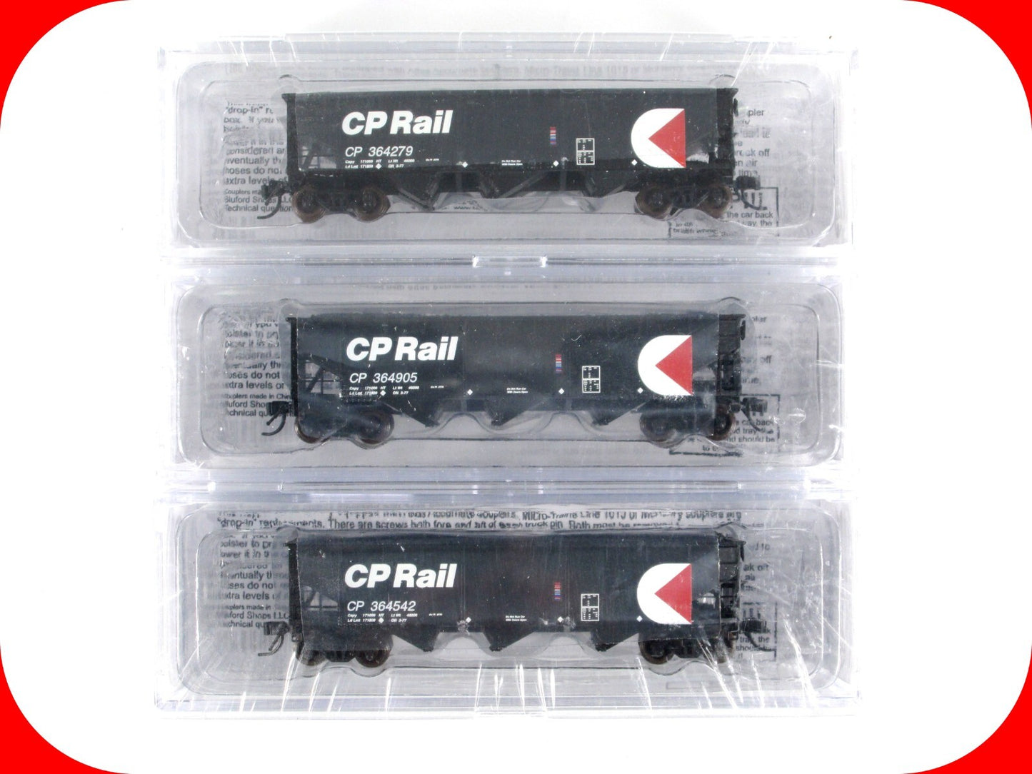 N Scale **CP RAIL** Coal 3-Bay Hopper 3-Pack Set w/ Loads - Bluford 73353 **RARE