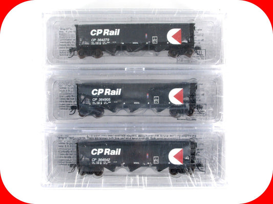 N Scale **CP RAIL** Coal 3-Bay Hopper 3-Pack Set w/ Loads - Bluford 73353 **RARE