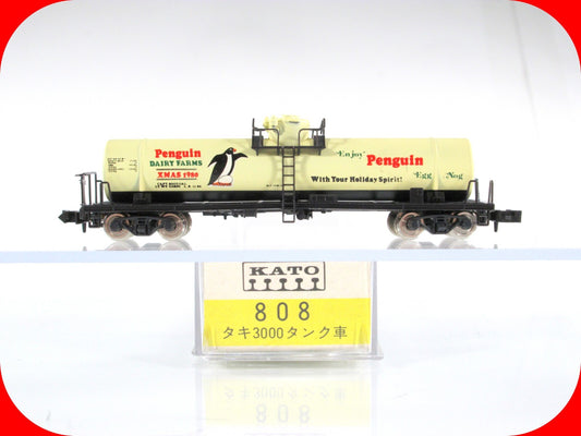 N Scale **PENGUIN DAIRY FARMS CHRISTMAS** 1980 Tank Car - Kato 808 3000 **RARE**