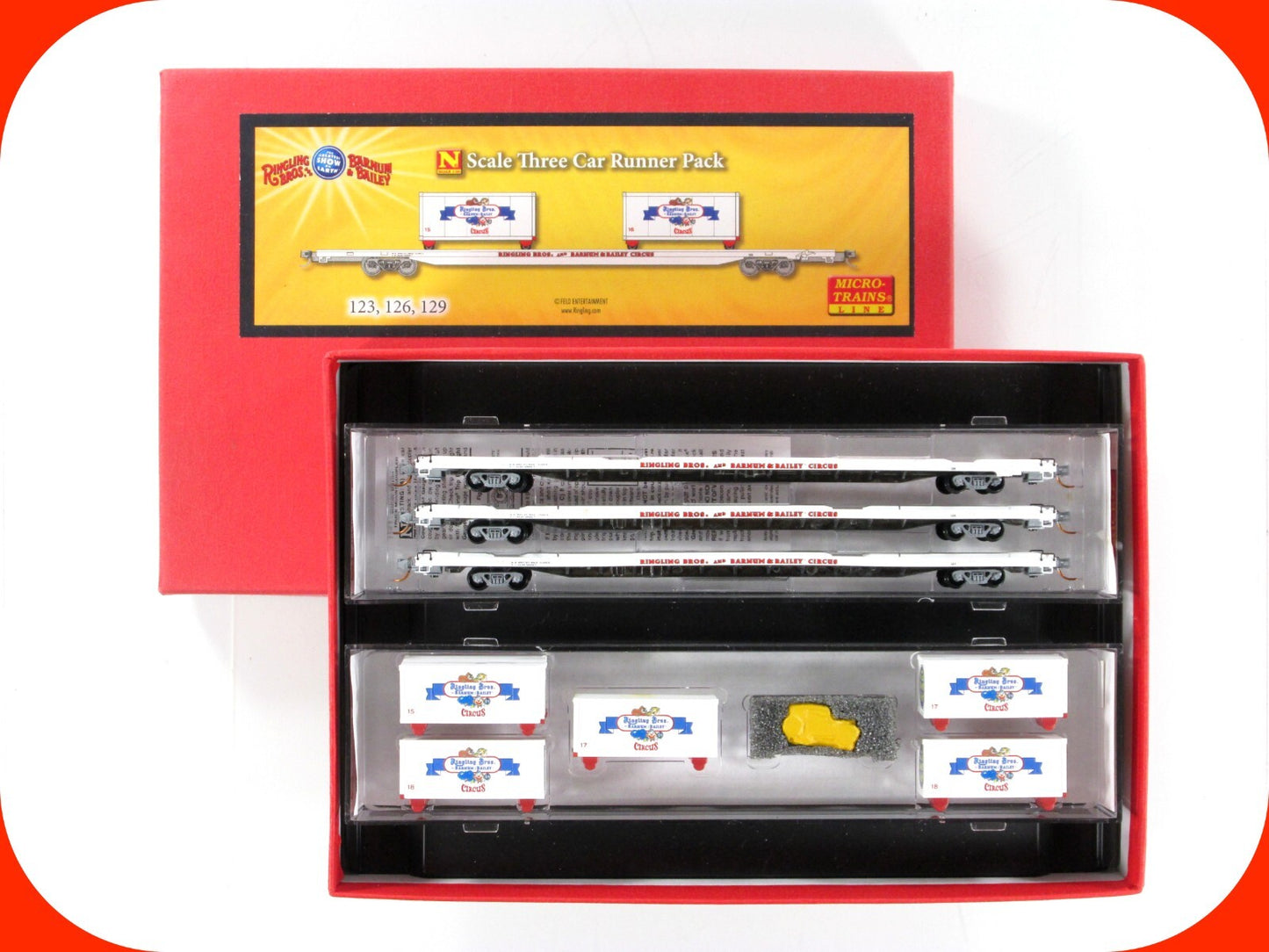N Scale **RINGLING** Circus Wagons on 89' Flat Cars Set -  Micro Trains 99300050