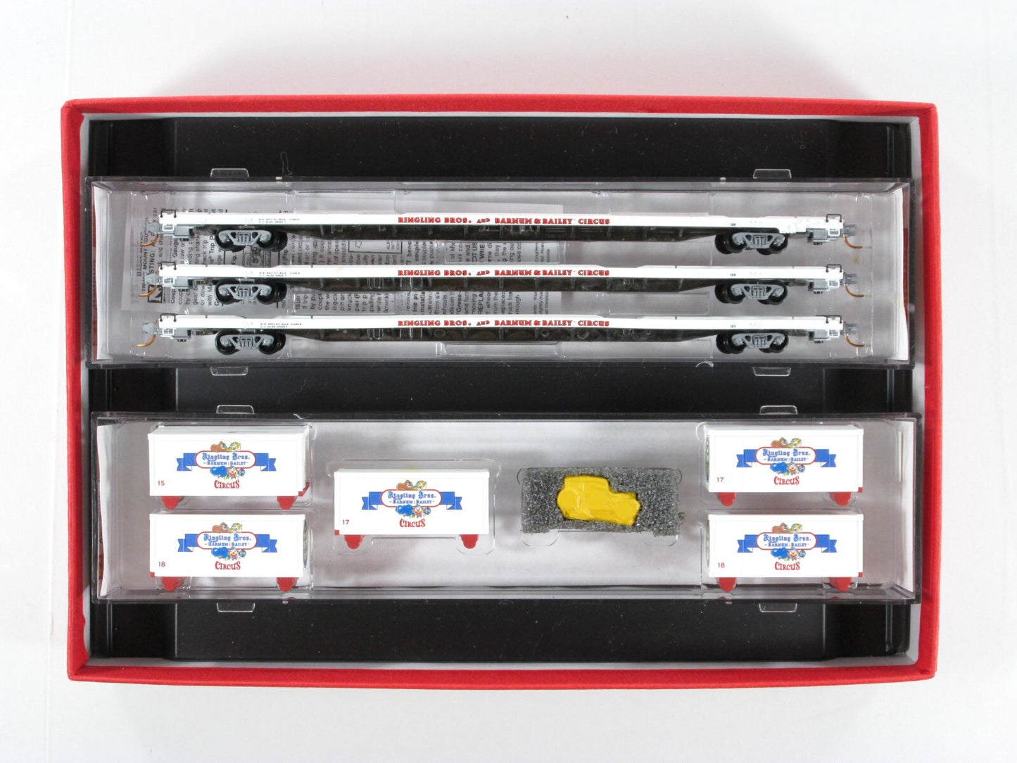 N Scale **RINGLING** Circus Wagons on 89' Flat Cars Set -  Micro Trains 99300050