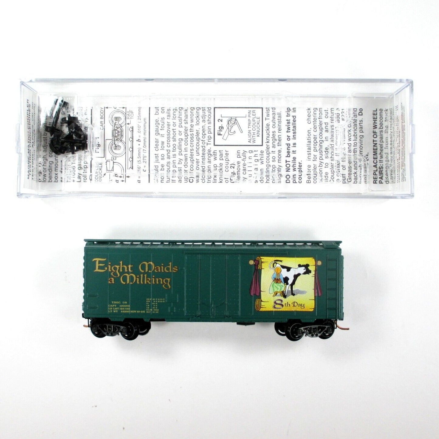 N Scale **EIGHT MAIDS MILKING** 12 Days Christmas Box Car- Micro Trains 02100508