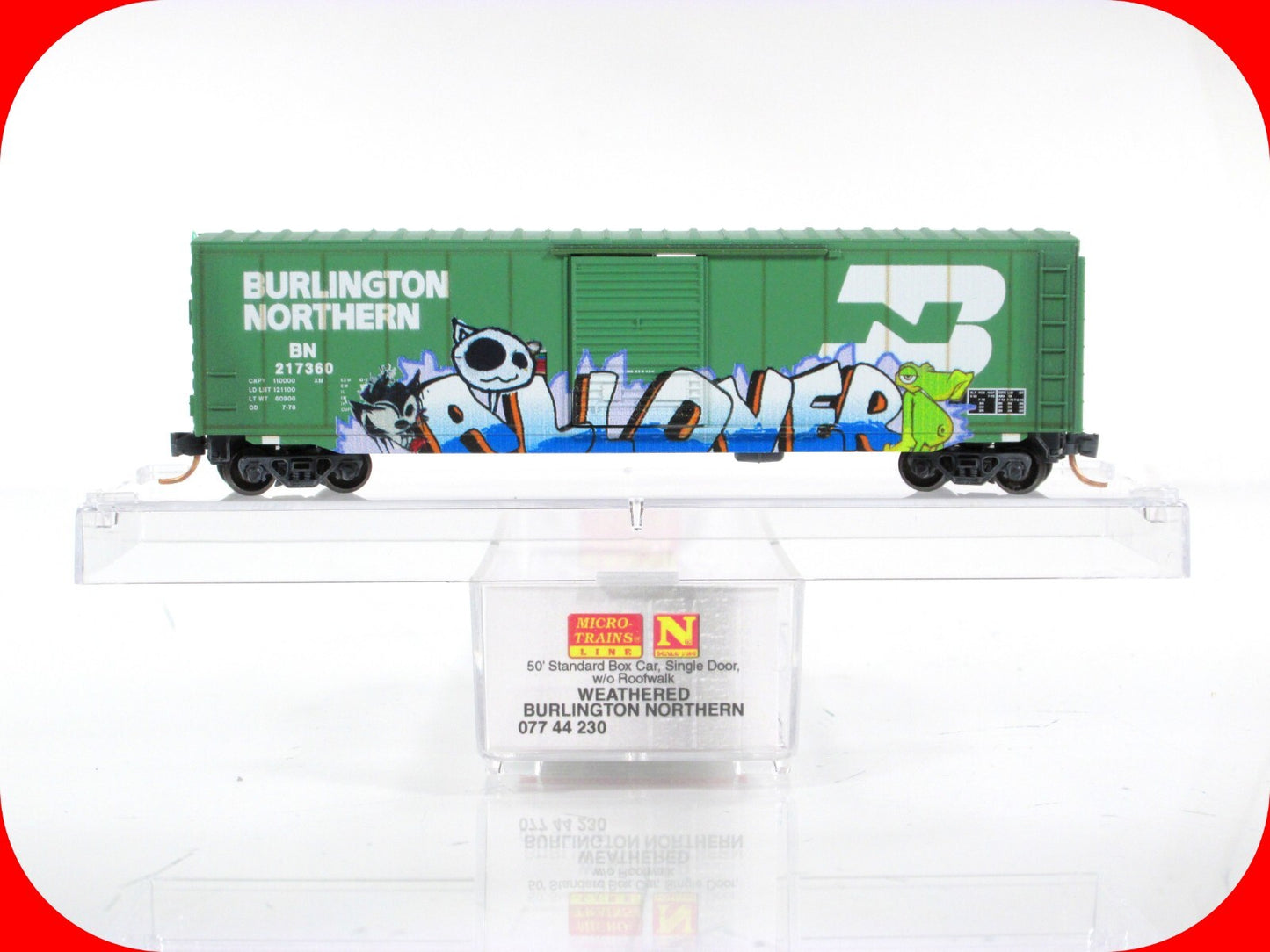 N Scale **BURLINGTON NORTHERN** Weathered Box Car #217360 -Micro Trains 07744230