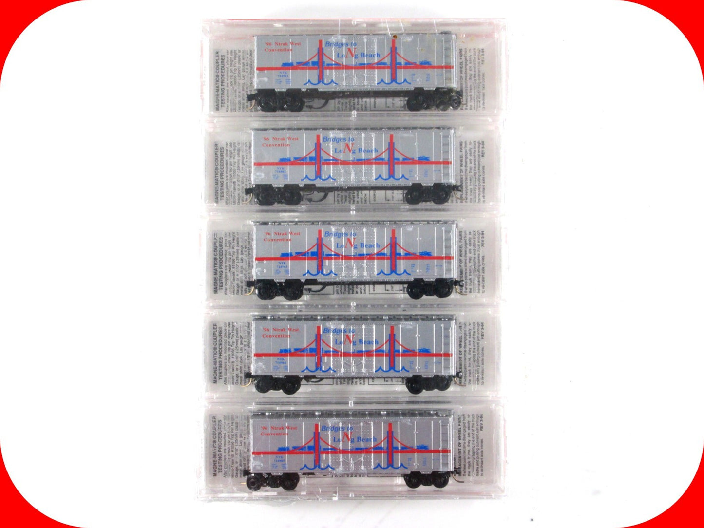 N Scale **BRIDGES To LONG BEACH** 5-Box Car Set -Micro Trains Special Run **RARE