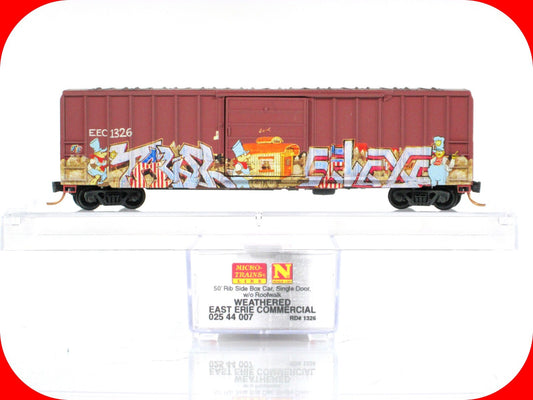 N Scale **EAST ERIE COMMERCIAL** Graffiti Box Car #1326 -- Micro Trains 02544007