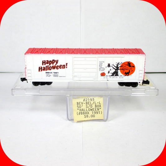 N Scale ***HAPPY HALLOWEEN*** 50' Box Car, BBHX 1991 ----- Bev-Bel 2193 ***RARE*