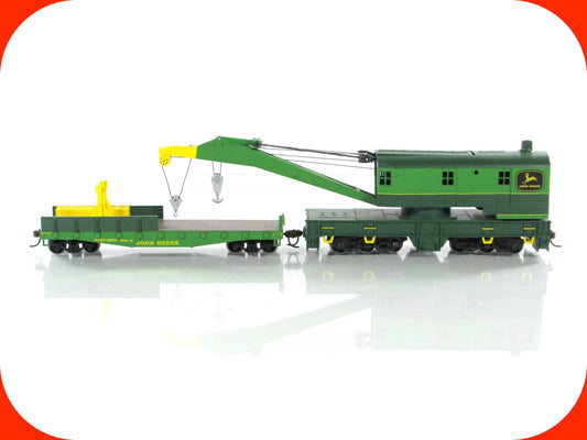 HO Scale ***JOHN DEERE*** 200 Ton Crane & Tender Set --- Athearn 7732 ***RARE***
