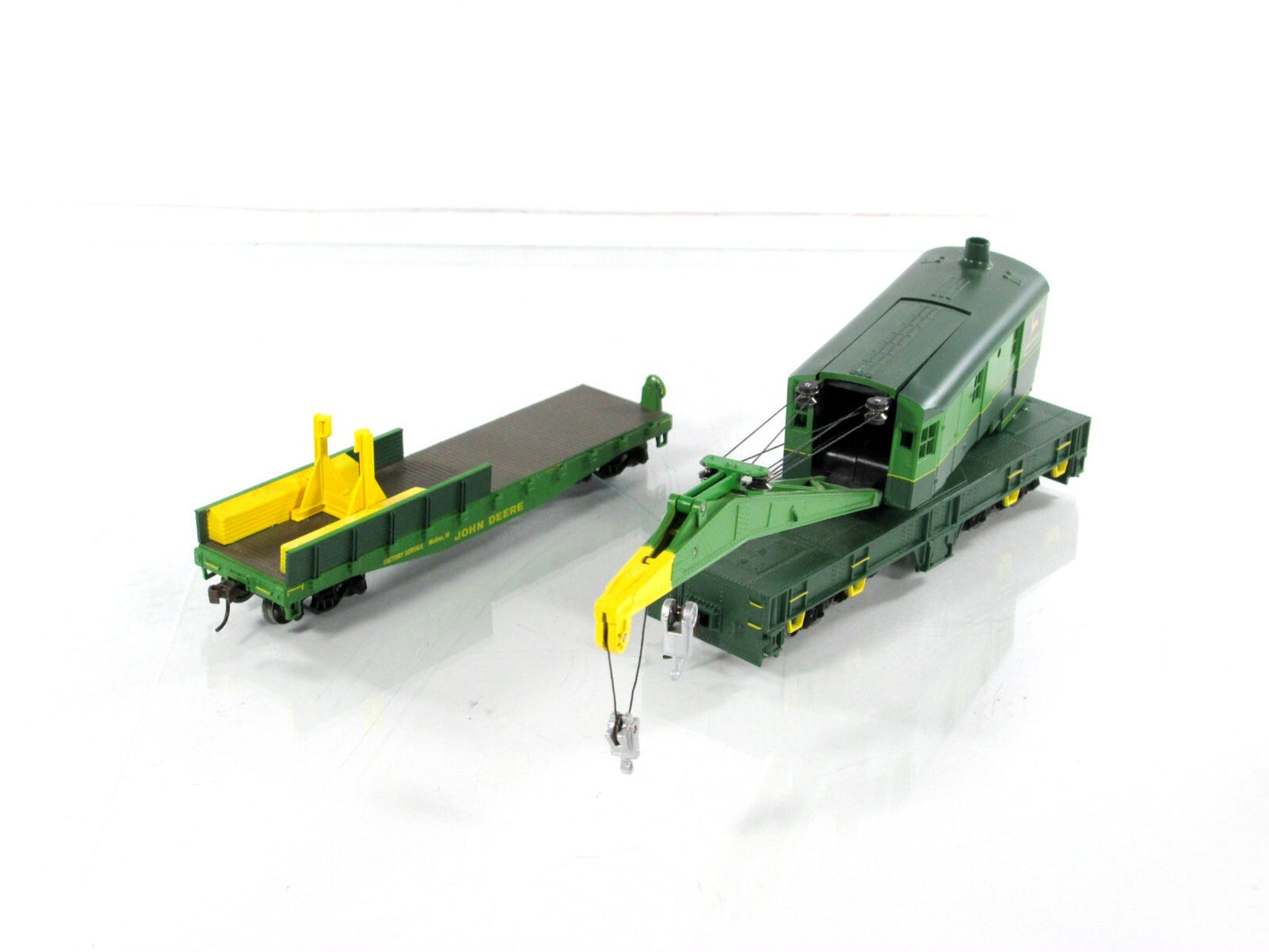 HO Scale ***JOHN DEERE*** 200 Ton Crane & Tender Set --- Athearn 7732 ***RARE***