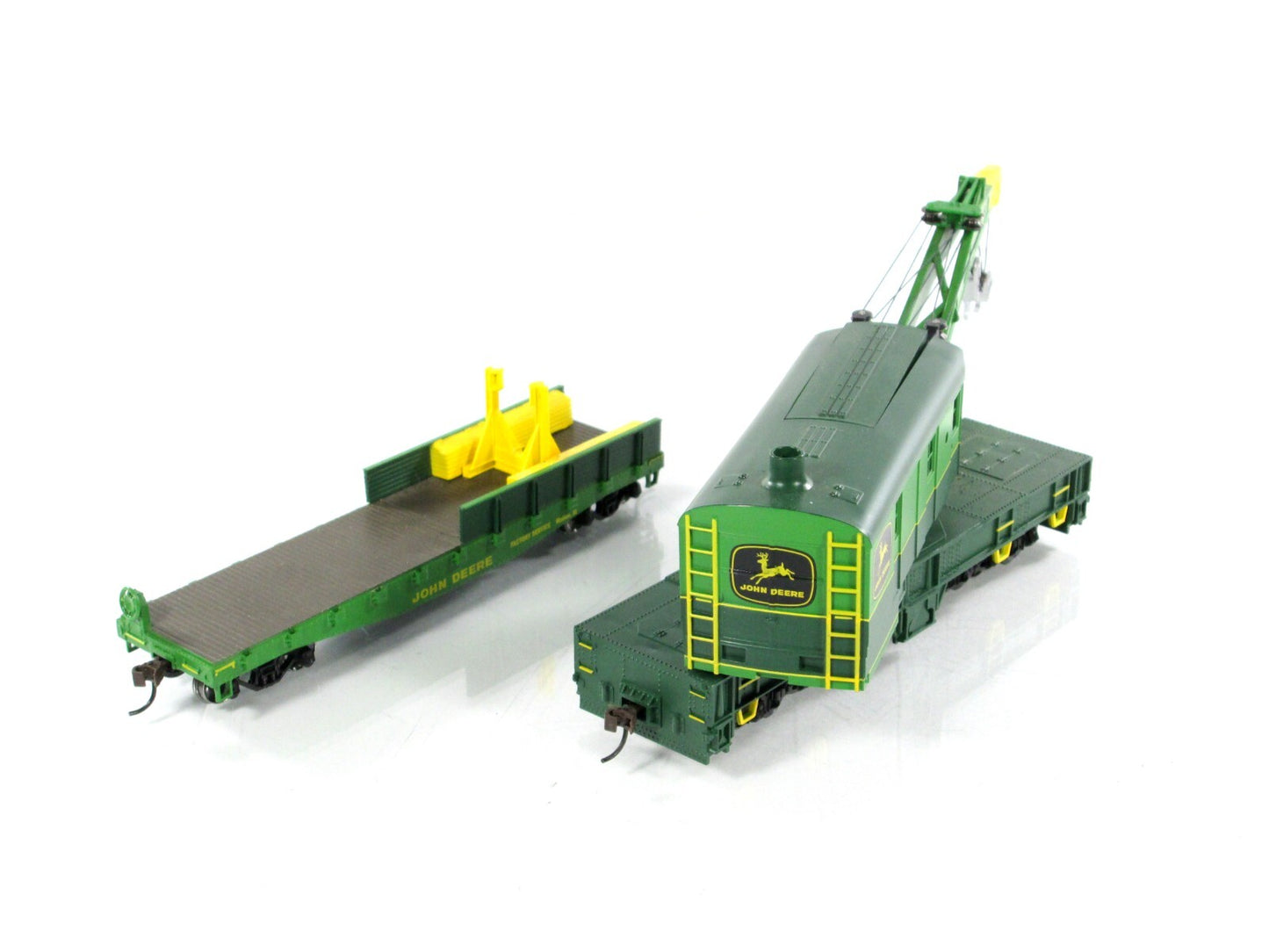HO Scale ***JOHN DEERE*** 200 Ton Crane & Tender Set --- Athearn 7732 ***RARE***