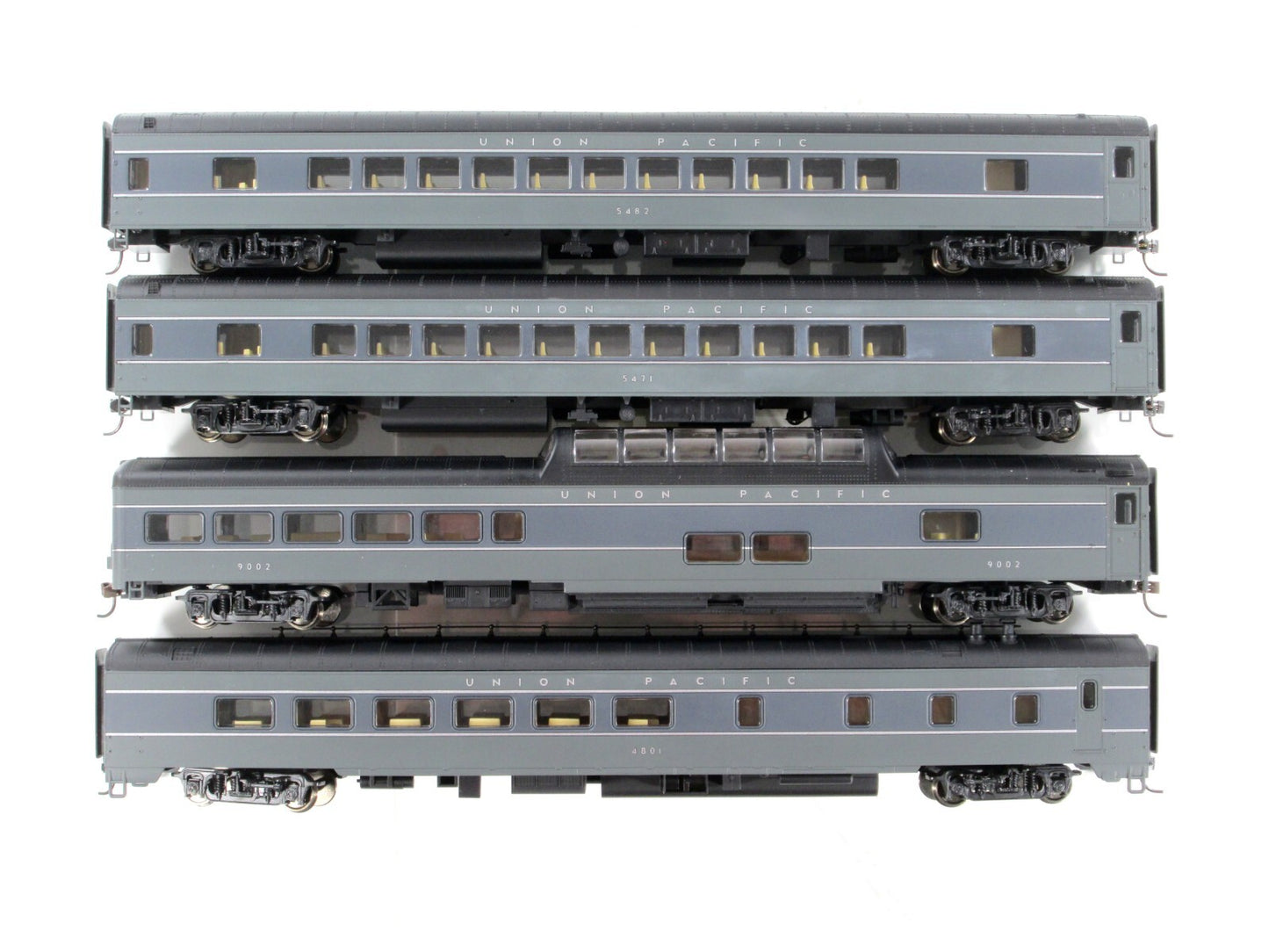 HO Scale **UNION PACIFIC** GRAY Passenger Set A -- Rivarossi R6993, Knuckle Cplr