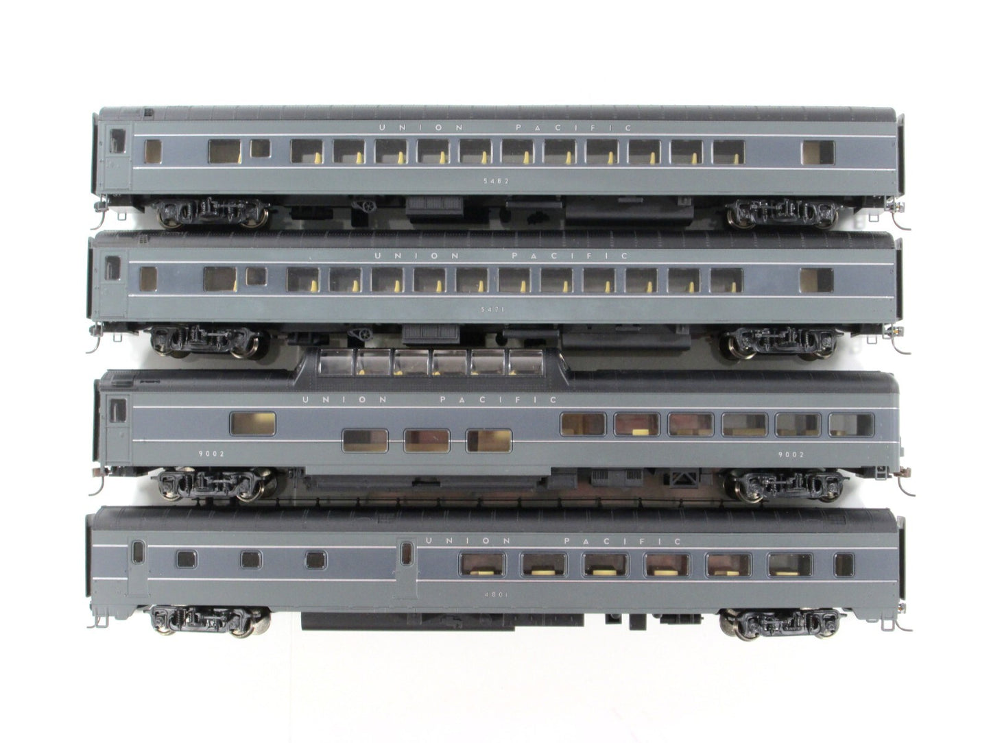 HO Scale **UNION PACIFIC** GRAY Passenger Set A -- Rivarossi R6993, Knuckle Cplr