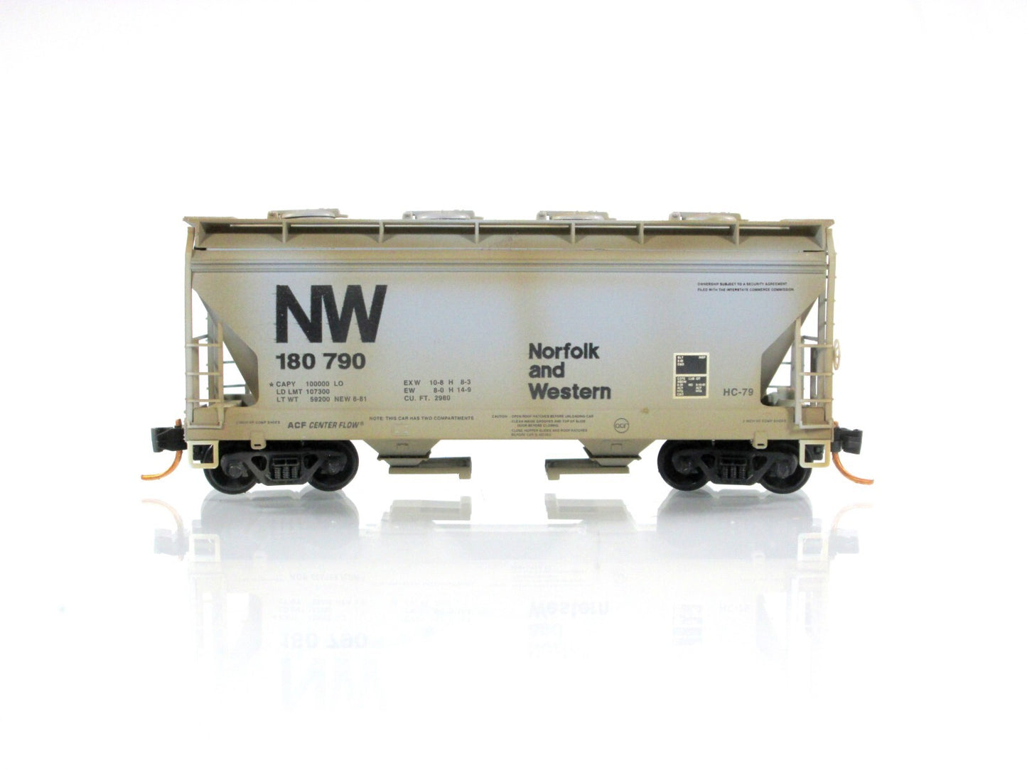 N Scale ***NORFOLK WESTERN*** Graffiti Hopper NW, #180790 -Micro Trains 09244050