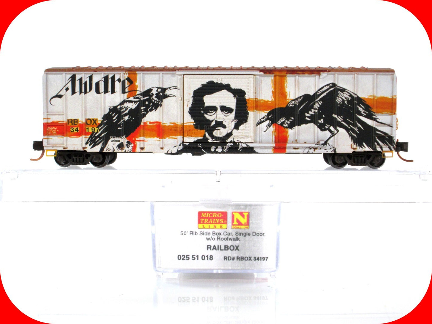 N Scale RAILBOX **TELL TALE HEART** GRAFFITI 50' Box Car - Micro Trains 02551018