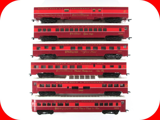 HO Scale **NORTH POLE & SOUTHERN** CHRISTMAS Passenger Full 6-Car Set -- Con-Cor