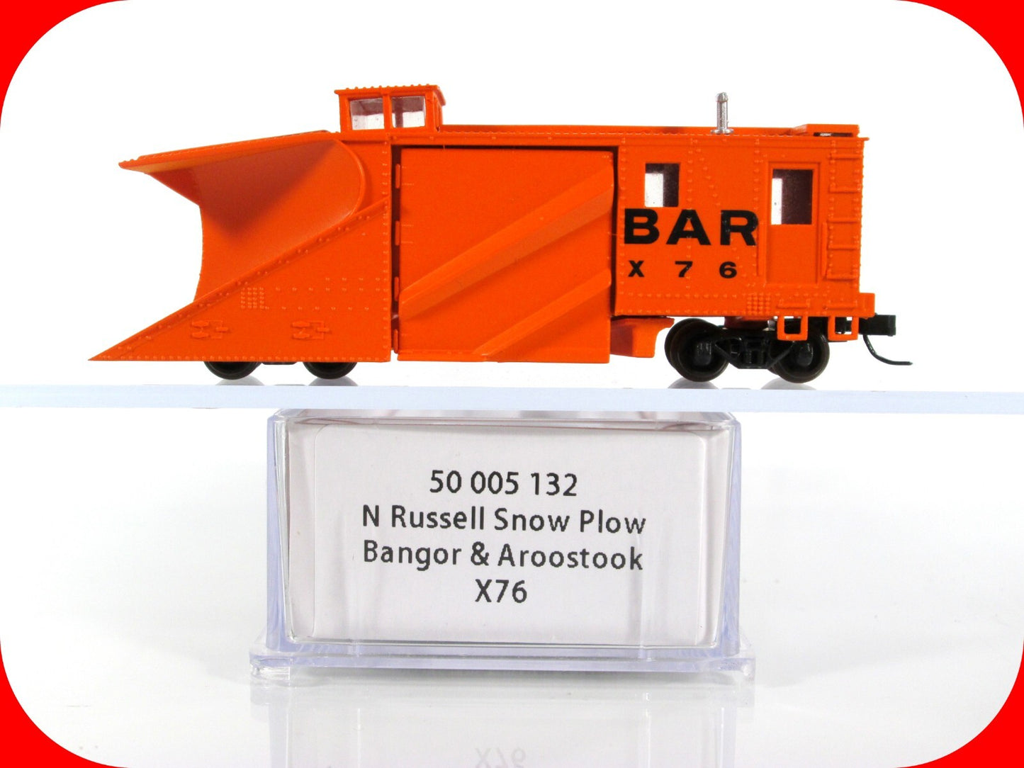 N Scale ***BANGOR & AROOSTOOK*** MoW Russell Snow Plow, BAR X76 - Atlas 50005132