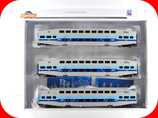 HO Scale ***AMT*** Bombardier Passenger Coaches #2026,2030,2037 -- Athearn 25967