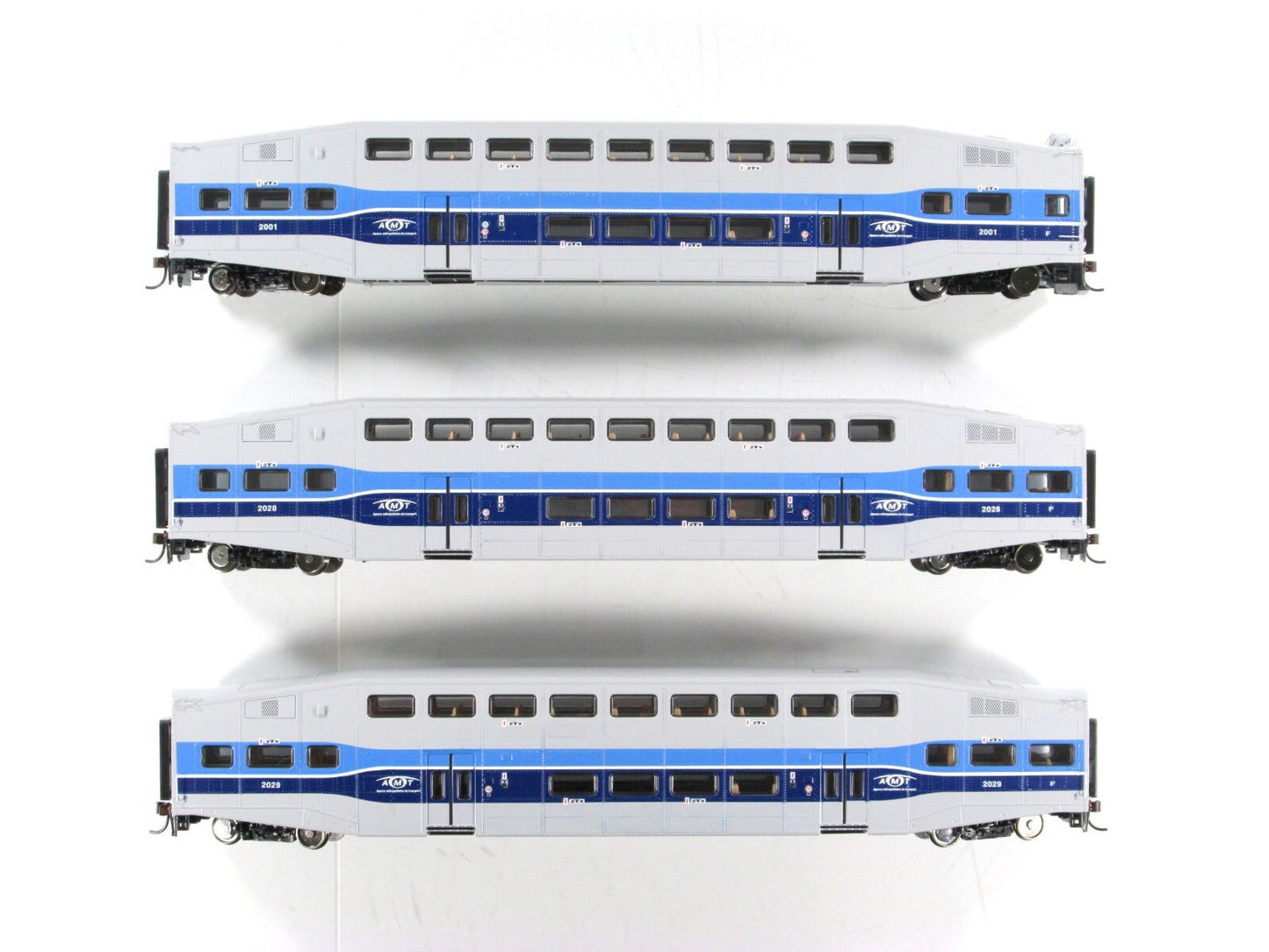 HO Scale ***AMT** Bombardier Coach & Control Set #2001,2028,2029 - Athearn 25901