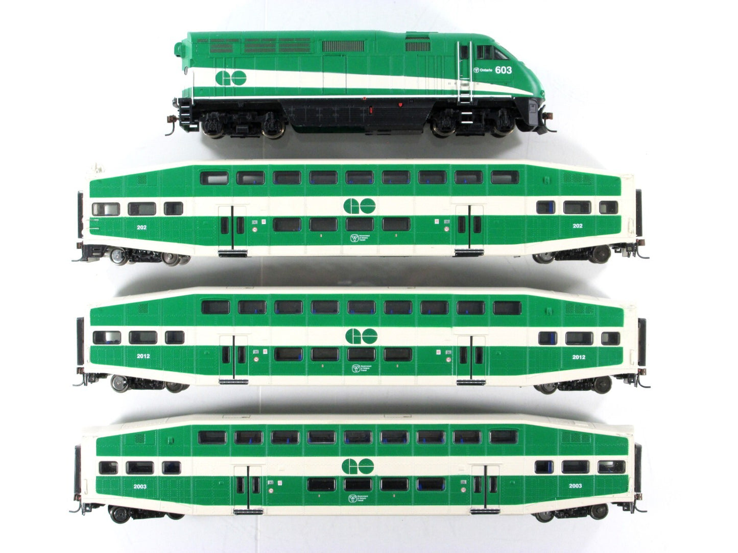 HO Scale ***GO TRANSIT*** Bombardier, F59PHI #603, 202,2003,2012 - Athearn 25991