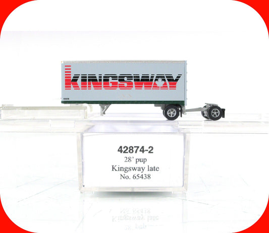 N Scale ****KINGSWAY**** 28' Pup Trailer #65438 - Trainworx 42874-2, Special Run